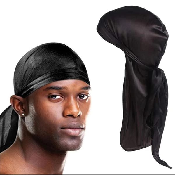 5 stk herre silke hodeplagg durag pustende lang hale sateng hodeplagg bølgete frisyre hodeplagg unisex_tfrf