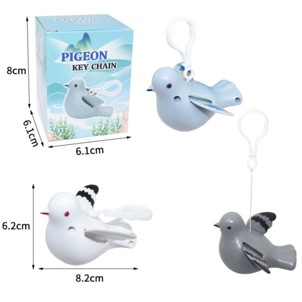 CDQ Cartoon Dove of Peace Nyckelring Stretch Fly Wing Dove heng