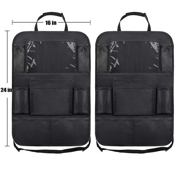 2-PACK Universal iPad-hållare för bilens baksäte, många fack Vuxna barn svart