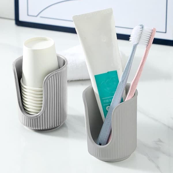 Kopholder til badeværelset - kopholder til badeværelset - papirkopholder til makeup - grå - 8*8*10CM