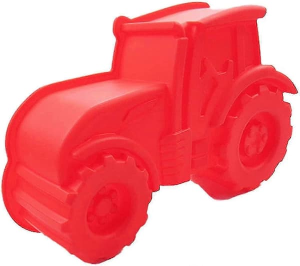 Traktor Silikone Kageform Non-Stick BPA-fri Bageform til Børnefødselsdage Rød