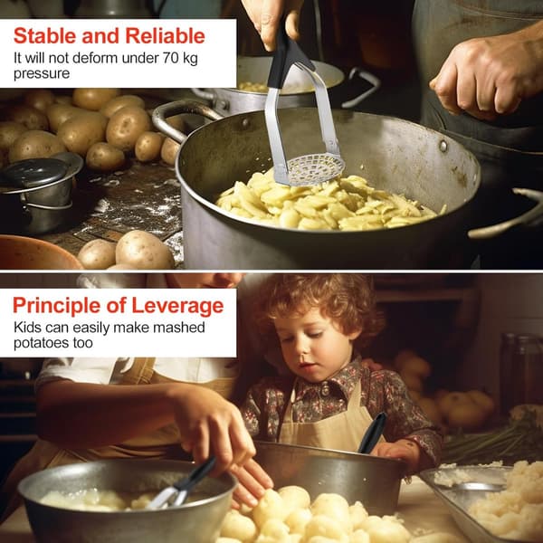 Kartoffelmoser - rustfrit stål - ergonomisk design