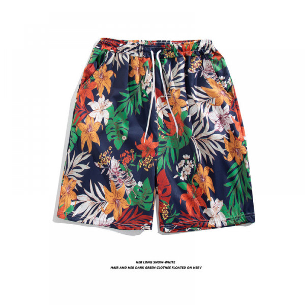 Strandshorts med farveglada print for män Hot Summer Badbyxor Sport löparbaddräkter med mesh -DK7010 zdq