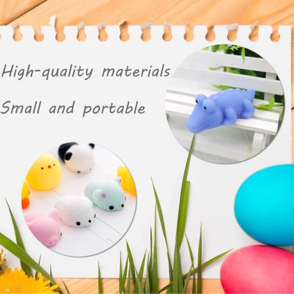 30 stk. Mochi Squishies Legetøj (Style Random), Kawaii Squishies Legetøj Party Favors til Børn, Mini Stress Relief Animals Mochi til Påske Kurvefyld, Klasseværelsespriser, Goodie Bag Stuffers, Fødselsdagsgaven