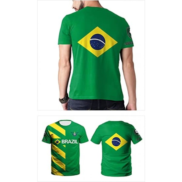 Fotbollströja VM Herr Fotboll T-shirt Toppar Fan 2022 Brasilien zdq