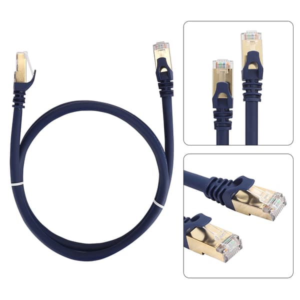 2 st Cat8 40 Gbps 2000 MHz Ethernet-kabel RJ45 Nätverkskabel LAN Patch-kabel 1 m