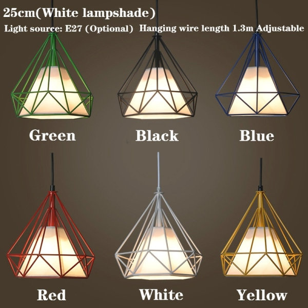 Moderne jernfuglebur-lysekronediamant-spisestue-lampe dekor svart & kaffe 25 cm uten pære