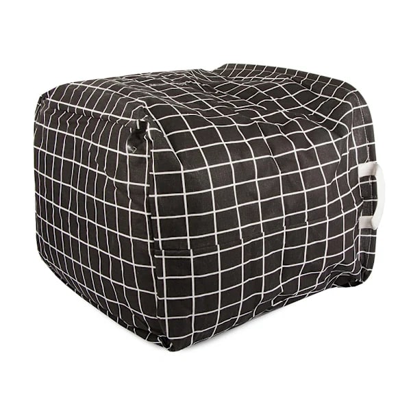 Foldable Laundry Basket - 90L Black (Checkered) Black (Checkered) Svart (Rutig)