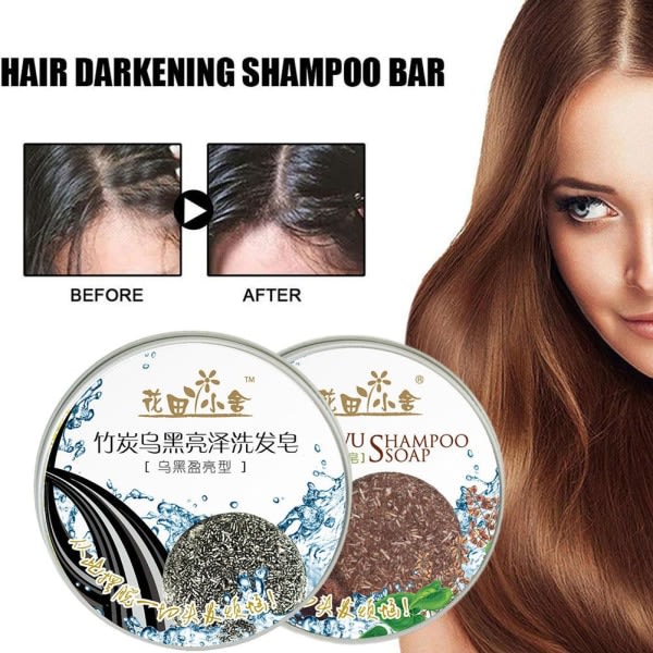 Naturlig grå hårborttagning Tvål Grå täckande Bar Darkening Shamp svart 60g