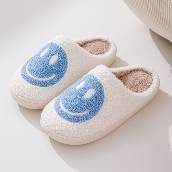 Smiley Face Tofflor Dam Smile Tofflor Blå 36-37