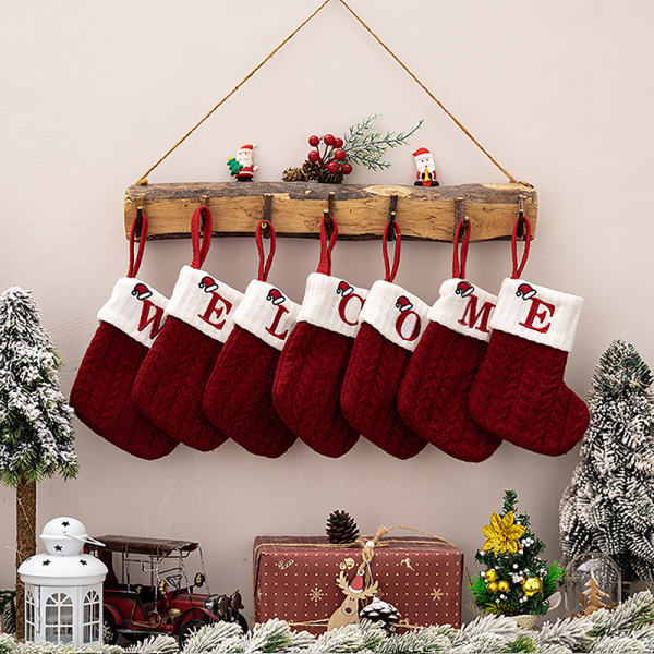 Julstrumpor Stickning Bokstavstrumpa Dekoration F?r Hem Xm A onesize