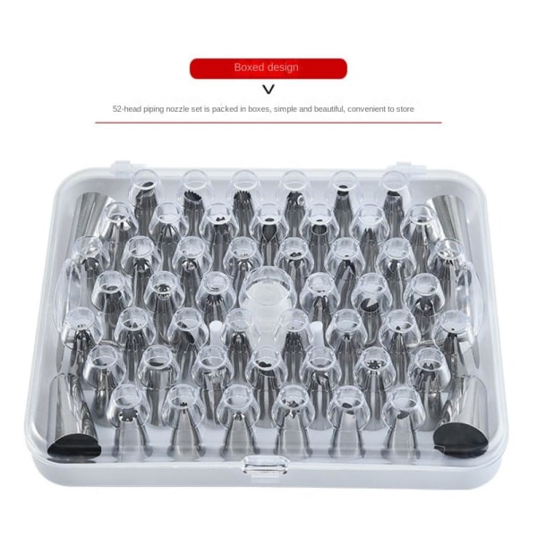 52 st Spritsmunstycken Set Rostfritt Stål Frosting Tips Tårta 52 pcs