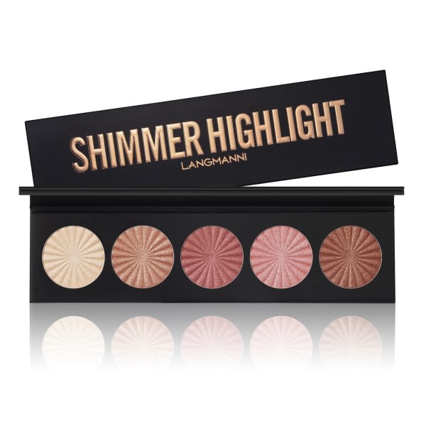 5 farver Smooth Shimmer Highlighter Långvarigt Fint Pulver for Kvinnliga Flickor Daglig Makeup default