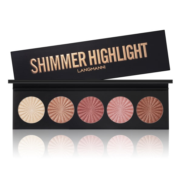 5 väriä Smooth Shimmer Highlighter Pitkäkestoinen Hieno Jauhe Naisille Tytöille Päivittäinen Meikki oletus