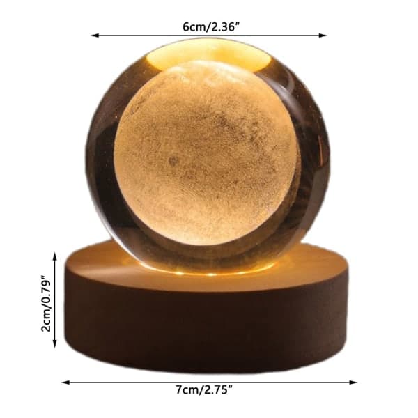 Kristallipallo LED-yövalo koriste E