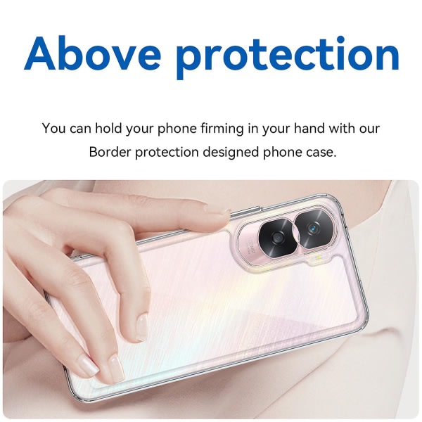 För Honor 90 Lite 5g / X50i 5g Tpu+akryl Mobiltelefon cover Klart skyddande stötsäkert case Transparent