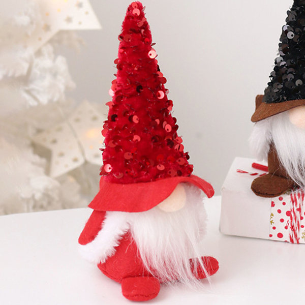 Ansigtsløs nisse dukke dekor held lykke munterhed fashionable julepynt dukker til vindueskarm bogreol Red