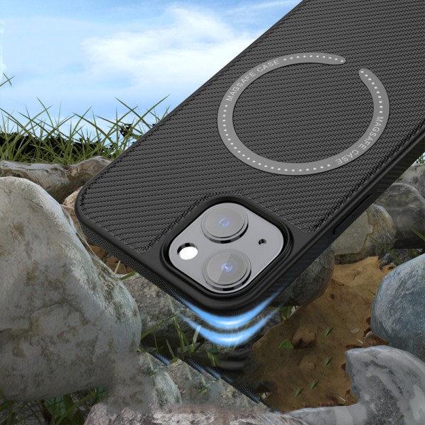 CDQ Carbon Fiber Magnetic Phone Laddningsfodral for iPhoneCDQ