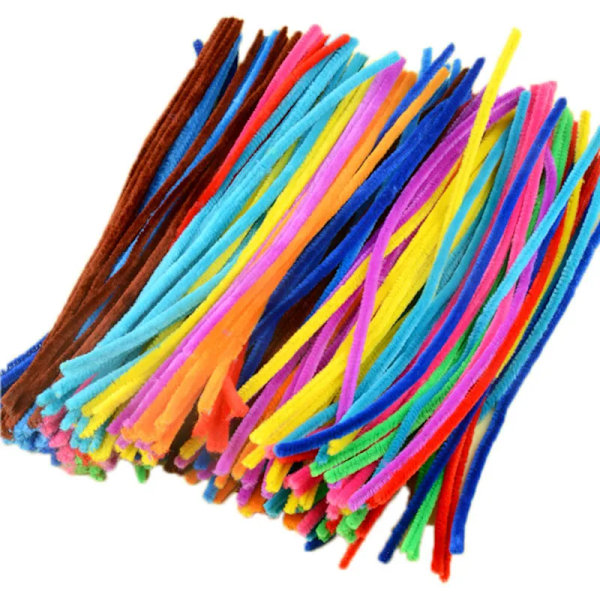 100 st 30 cm Chenille Stjälkar Stick Rengörare Barn Pedagogiska Leksaker Handgjorda Färgglada Chenille Stjälkar Rör för DIY Hantverksmaterial