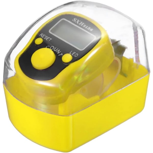 CDQ Finger Tally Counter Digital LED-skjerm med etui for sport (gul) gul