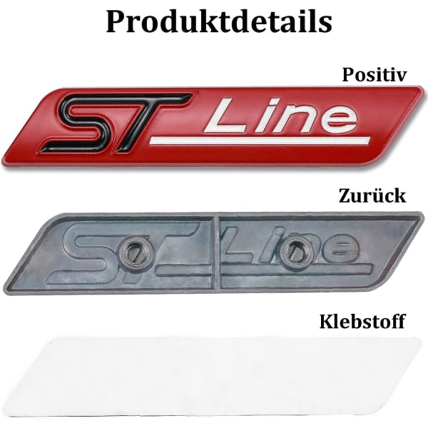 2 stk. Metall St Line klistremerke bilhovedmerke kromklistremerke for de fleste modeller