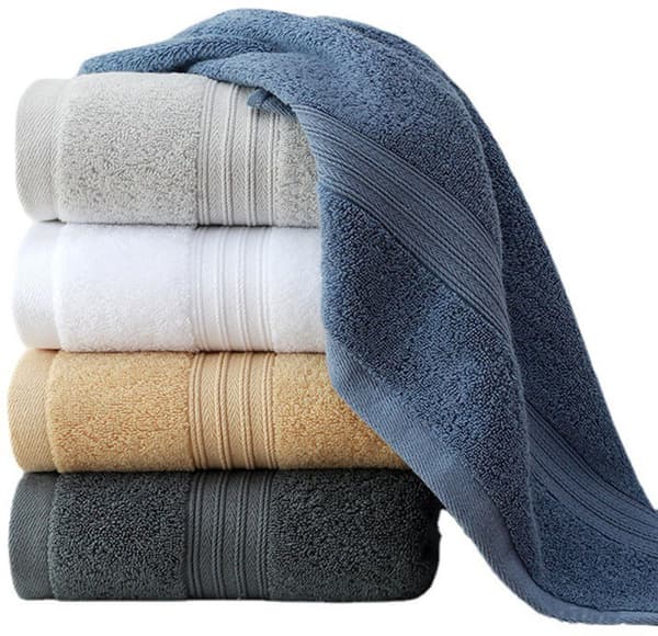 Overdimensioneret badehåndklæde 60x120cm 100% bomuld dobbeltsidet frotté hurtigtørrende blødt absorberende til bad strand pool spa blå