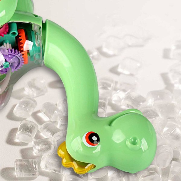 Interaktiv Universal Walking Transparent Gear Dinosaur Billeksak Mekaniskt leksaksfordon med ljudljus För barn Tidig utbildning Dinosaur CDQ