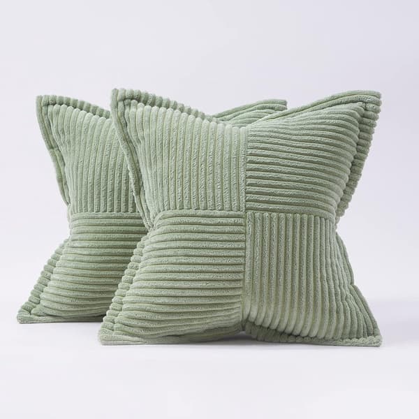 Soffkuddfodral, Ljusgrön, 45x45cm, 2 örngott (kuddfyllning ingår ej)