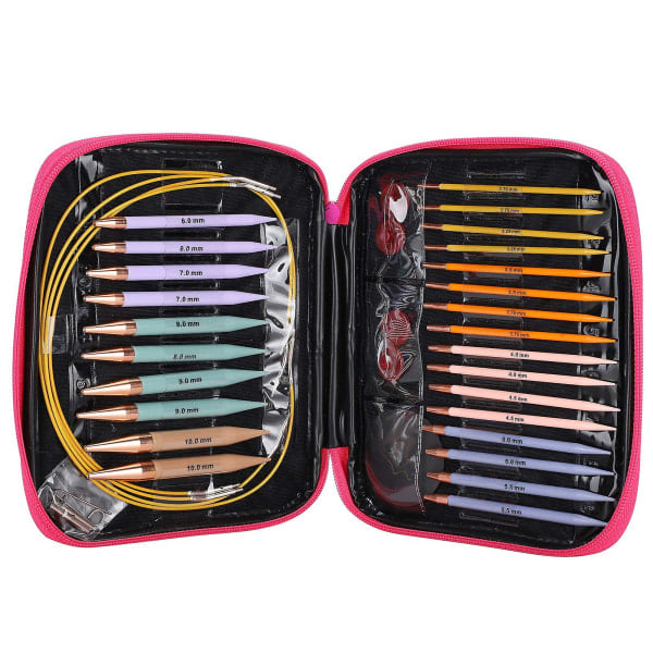 13-delars utbytbart stickset, rundstickor 2,75 mm-10 mm