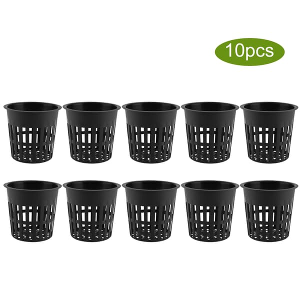 10 st/set Hållbar Säker Plast Hydroponisk Korg Kopp för Trädgård Balkong Plantering (Svart)