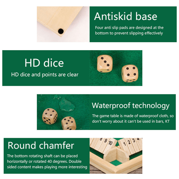 CDQ Dryckesspel Fyrsidigt Stäng Boxen Brädspel Set 4 väriä