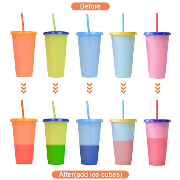 Gixusil 5-pack Färgväxlande Muggar, 24oz, Partymuggar