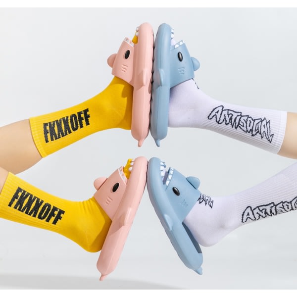 Shark tofflor EVA lette tofflor strandsko Persika pulver 42/43 Grå 42/43