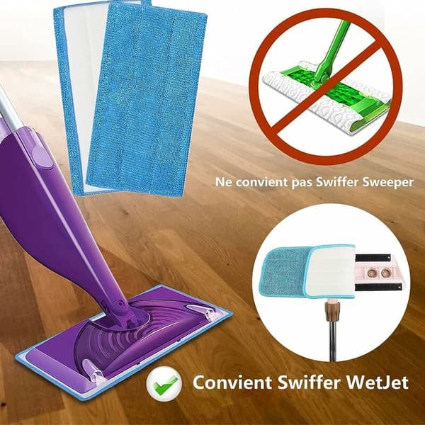 Reusable Microfiber Spray Mop Heads, Universal Compatibility for Wet/Dry Mops, Easy to Use and Eco-Friendly Cleaning Solution