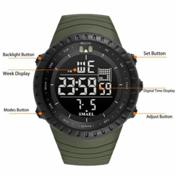 Armbandsur med LED-display KHAKI khaki khaki