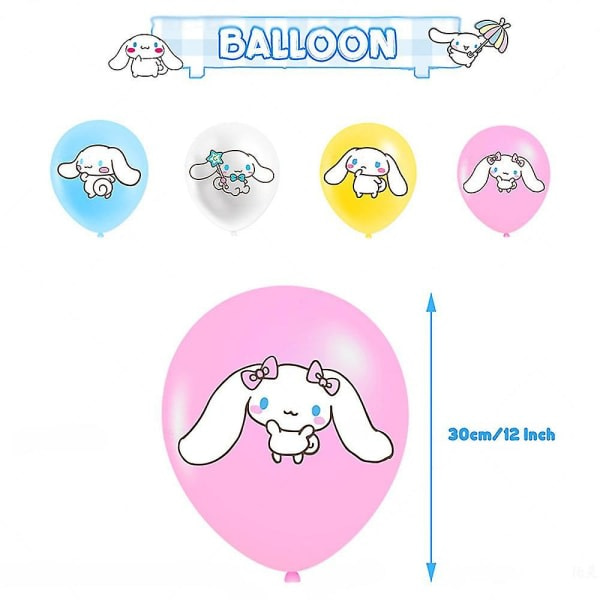 Cinnamoroll hundtema festdekorationer, inklusive banderoll, ballonger, set