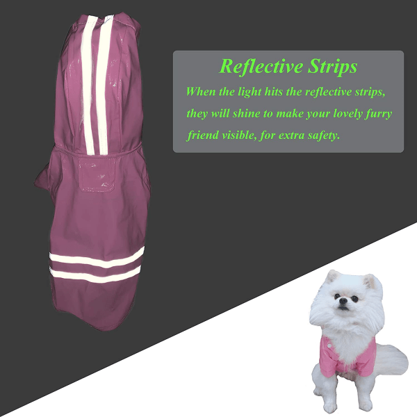 Regnjacka för hund - Vattentäta kappor för hundar - Lättviktsregnjacka - Andas - Regn Poncho - Huva - Regnkläder - Rosa - Xl