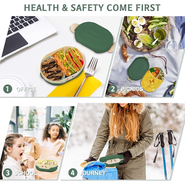 Bento Lunchbox, läckagesäker, bärbar, mikrovågsugnssäker