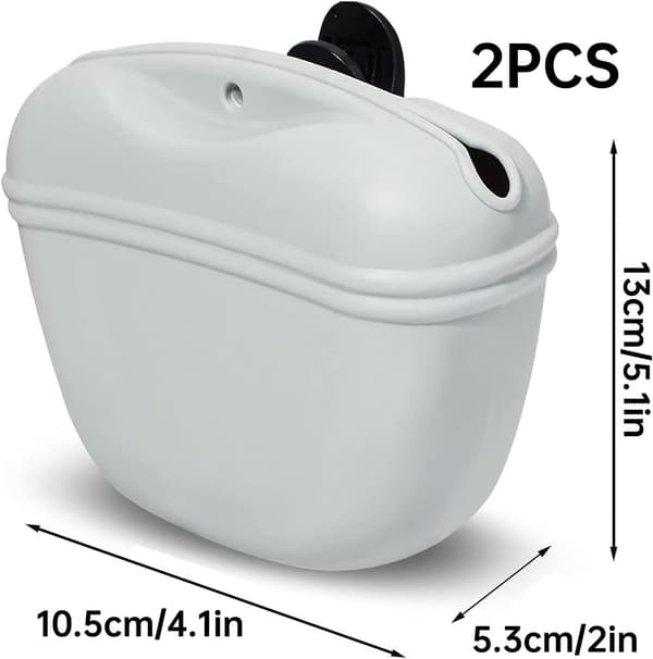 2 hundegodbiterposer - Silikonposer med klips og magnetisk lukking - for trening, agility - Grå
