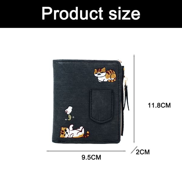 Women's Small Compact Bifold PU Leather Wallet Ladies Mini Purse with ID Window