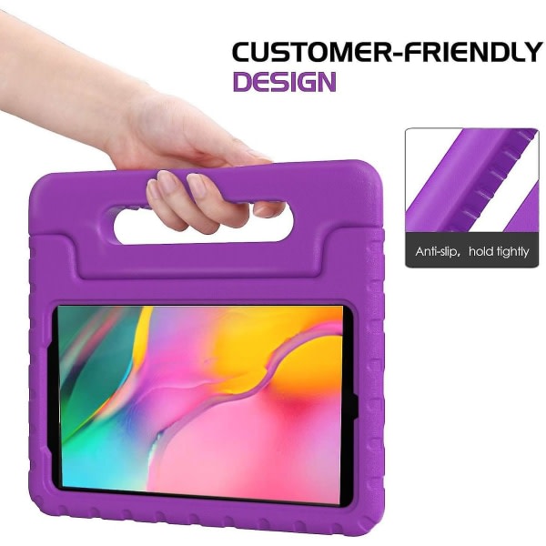 Samsung Galaxy Tab A 8.0 2019 Case Sm-t290/t295, Galaxy Tab A 8.0 Case 2019, Stötsäkert Lättviktsskyddande handtagsställ Case Compa Purple ei mitään