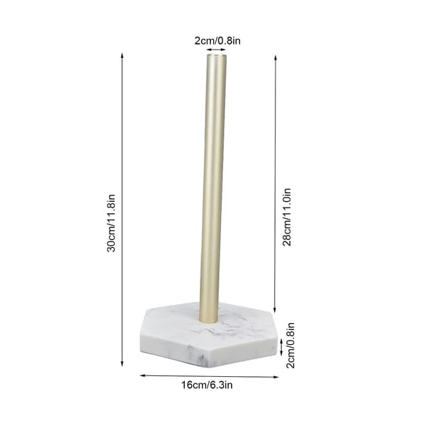 Paper Towel Holder Simulated Marble Standing Multifunctional Kitchen Paper Hanger Stand for Office Kitchen Bathroom