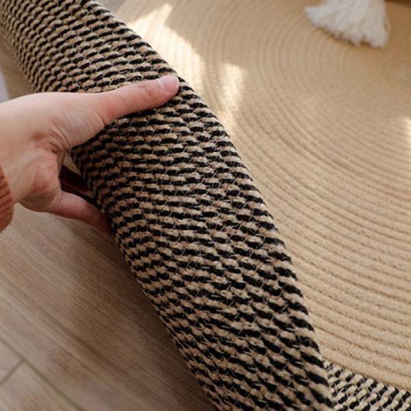 Jute matta rund, naturfiber av jute 75cm