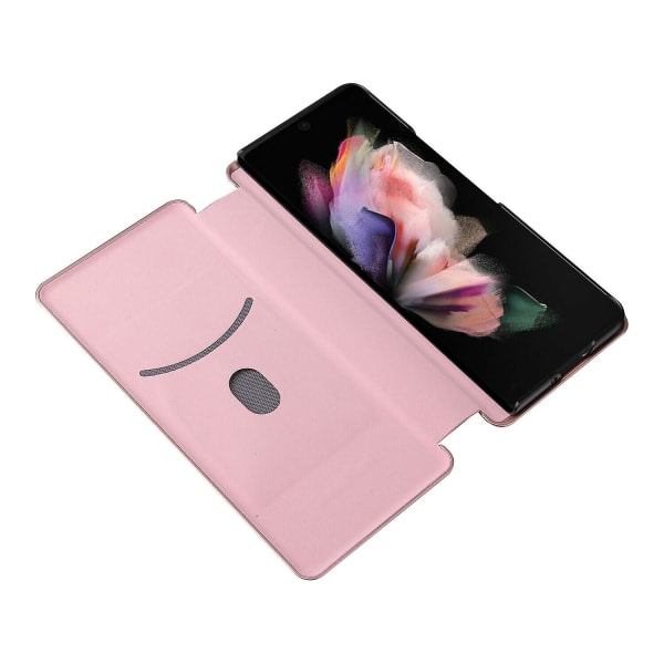 Case Samsung Galaxy Z Fold 3 5g Kolfiber Case Folio Flip Skyddande cover Etui Coque Pink ei mitään