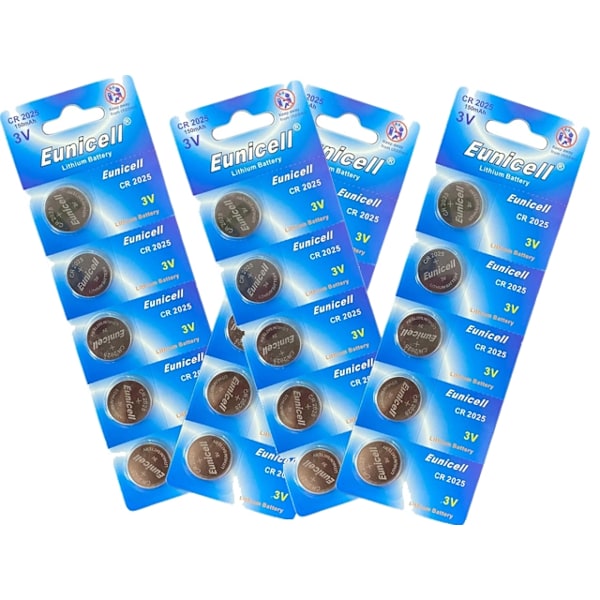 CR2025 20-pack Litium batterier 3V
