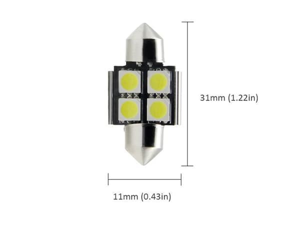 c5w 31mm grön canbus Led 5050SMD 4-pack SV8.5 Grön