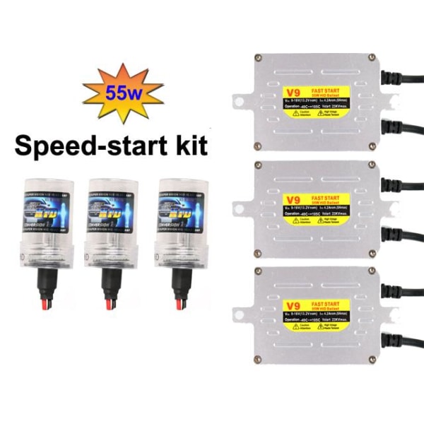 Xenon 3-pack 55W H1 6000k kit Speed start Fast Bright xenonkit