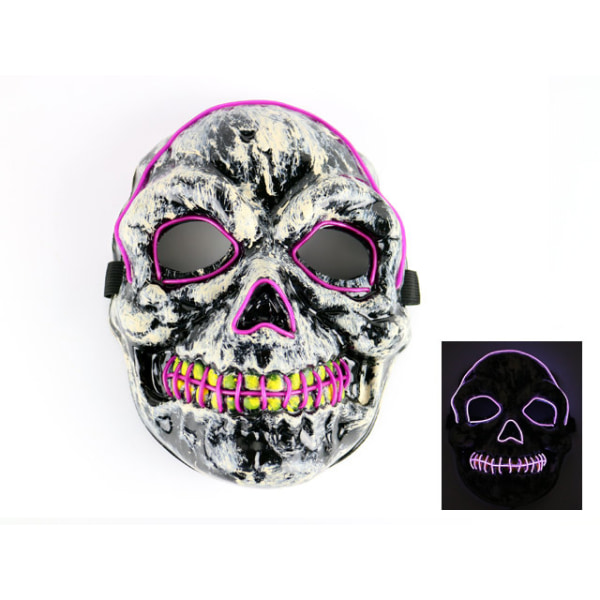 Mask dödskalle med Glowstrip Lila / Purple Lila