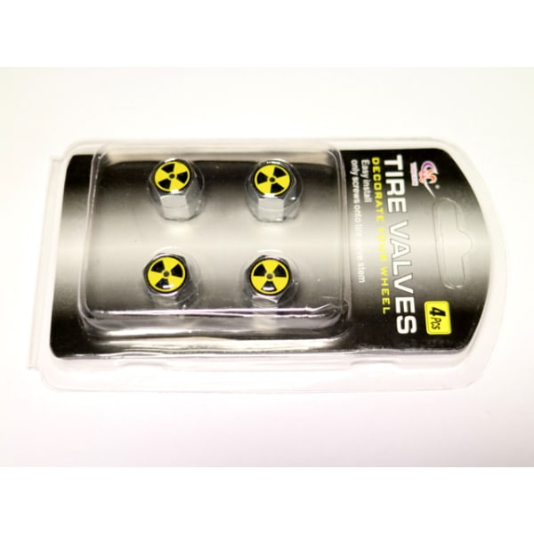 Ventilhattar Radioaktivitet 4-pack styling fint set kromfärgade