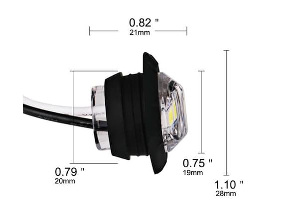 Markeringsljus, positionsljus, vit 6000K LED-lampor, 2-pack 12V/24V Vit